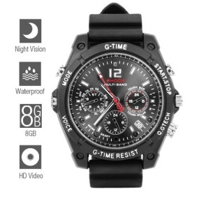 Night Vision Waterproof HD Spy Camera Watch + 8GB Memory